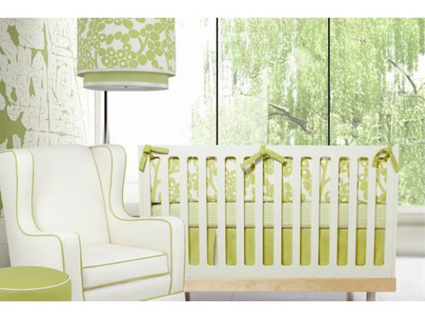 Clean colors and clean lines add to the serene nature of this nursery.