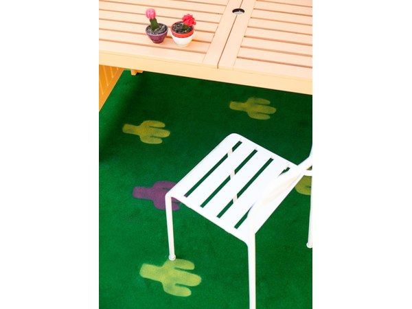 Roll an outdoor rug onto your patio for total comfortability.