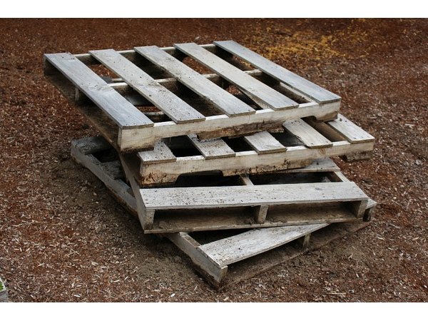 Wooden pallets can be purchased new or found behind big-box stores.