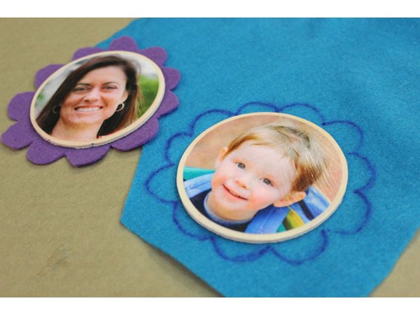 Glue felt flower shapes to the back