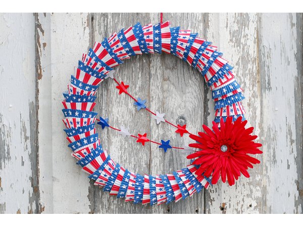 Try a patriotic wreath for the door this Independence Day.