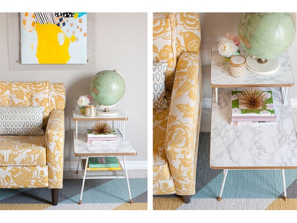 Style your refreshed mid-century table with books and more vintage accessories.