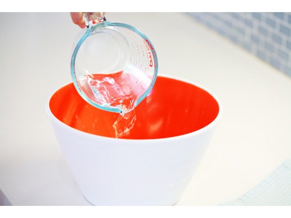 Add water in a slow and steady stream.