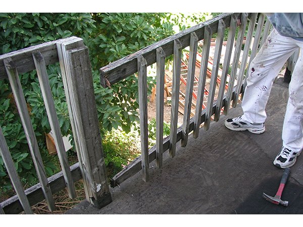 Most railings can be removed in sections.