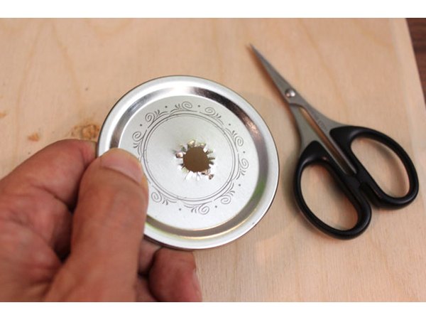 Cut slits around the hole