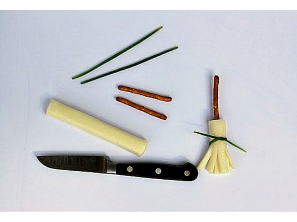 One sharp paring knife is the only tool you need.