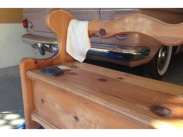 Sanding down the shiny finish.