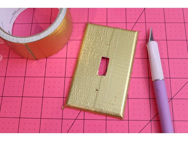 Cover with gold duck tape