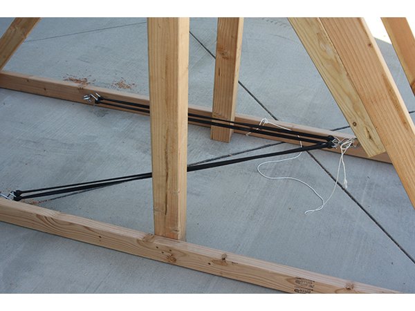 Bungee cords attached to eye bolts