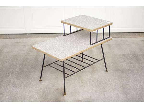 Before the makeover, this side table was just plain dated.
