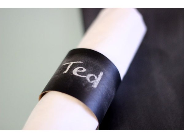 Matching chalkboard napkin rings