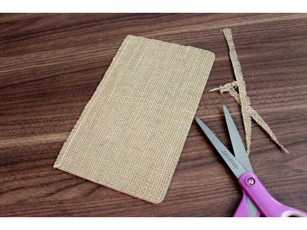 Glue burlap to the cover