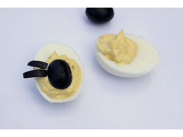 Feeding a crowd? Leave a few plain eggs for those who aren't fans of olives.