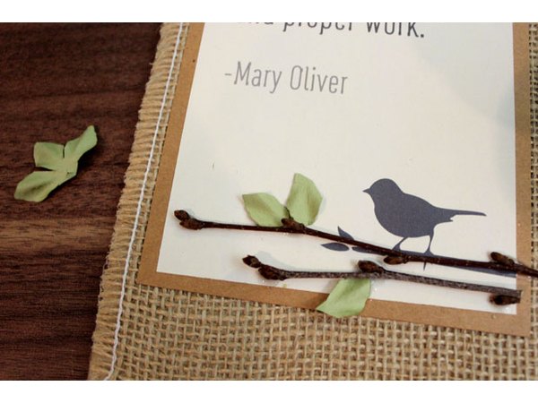 Embellish with twigs and leaves