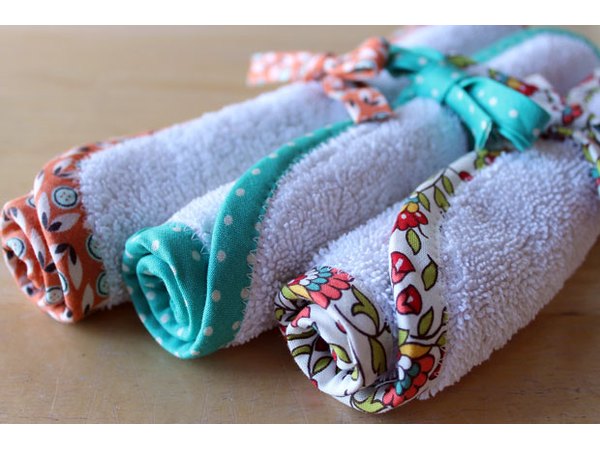 These towels look new thanks to bias tape trim.