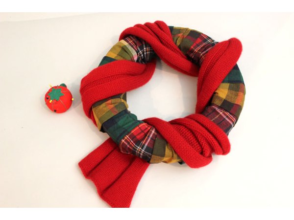 Wrap a scarf around the wreath