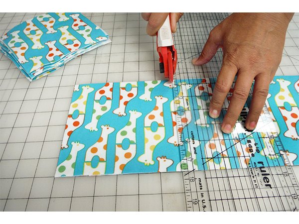 Cut flannel squares.