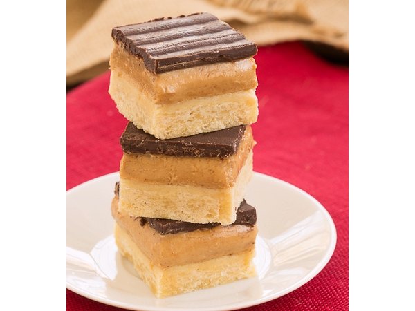Peanut butter, chocolate and shortbread team up for tempting treat.