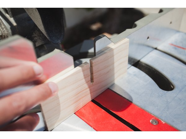 Notching wood on miter saw.