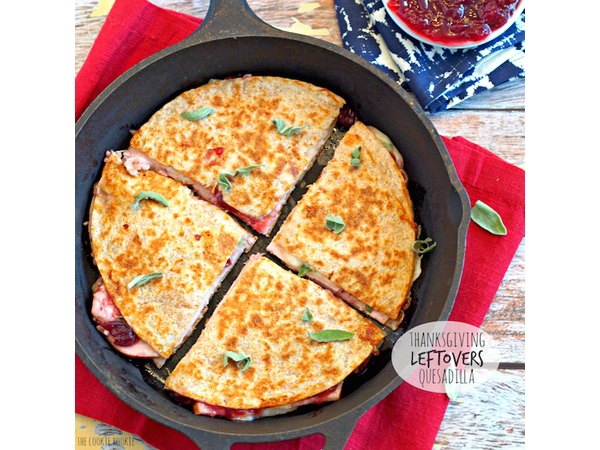 Thanksgiving Leftovers Quesadilla - www.thecookierookie.com