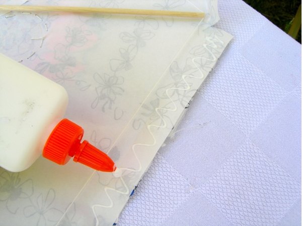 Fold and glue down.