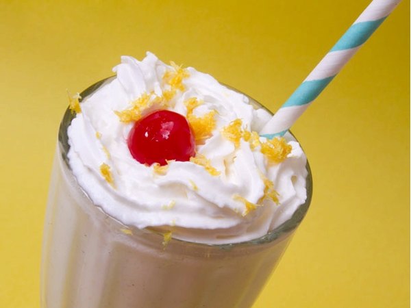 Alcohol adds an adults-only twist to a lemon-vanilla milkshake.