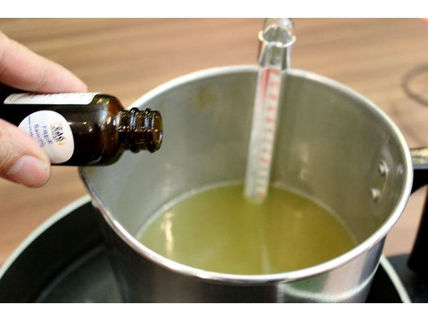 Add fragrance to melted wax