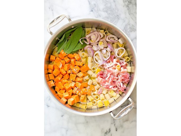 One Pot Sweet Potato Bacon and Sage Pasta