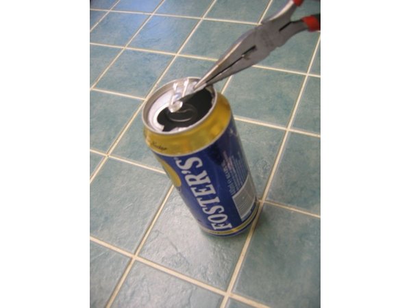Tear off the top of the can