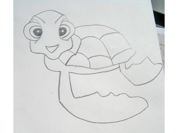 Draw Squirt's two side fins.
