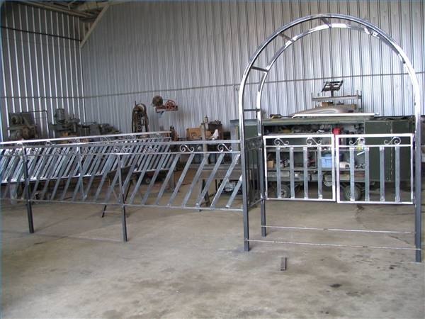 Railing and entry arbor built in the Fabrication Shop