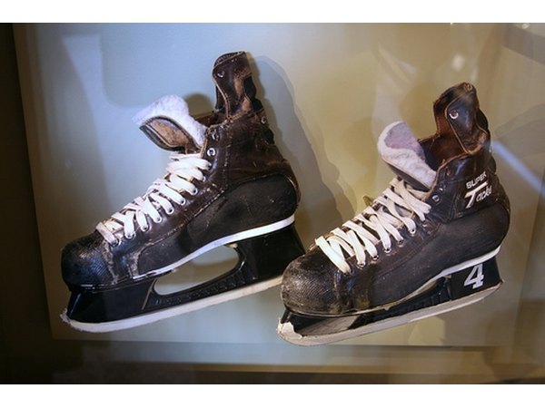 Hockey skates on display