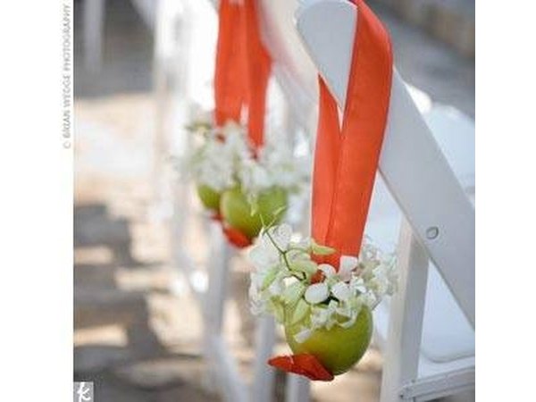 Hanging apples.