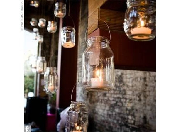 Candles in Mason jars