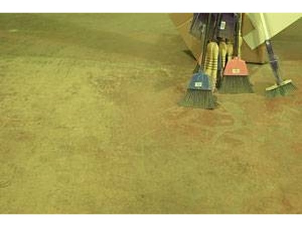 An application of a yellow mottled stain product