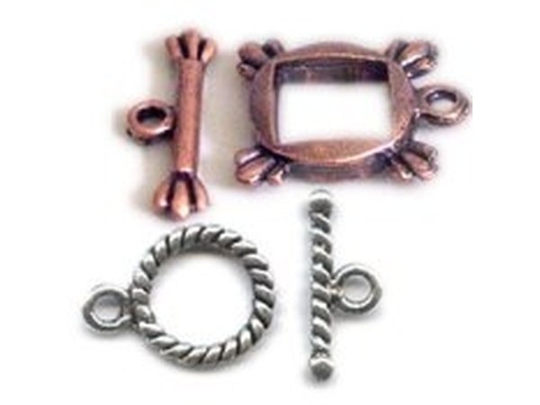 Toggle clasp uses a T-bar to insert into an open center.