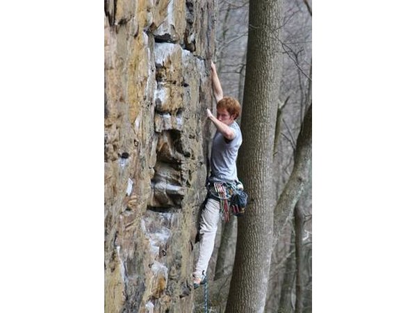 Rock climbers wear a harness to maximize saftey.