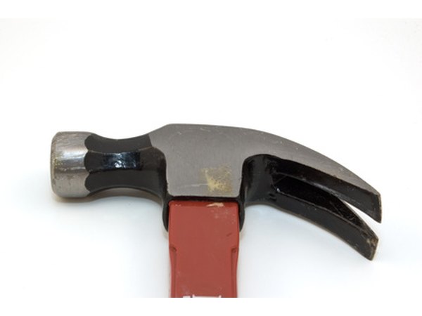 A finishing hammer is lightweight with a curved claw.
