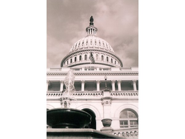 The U.S. Capitol Building, with Roman columns.