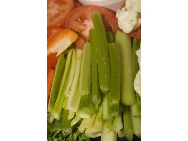 Celery sticks form the body of the racing car.