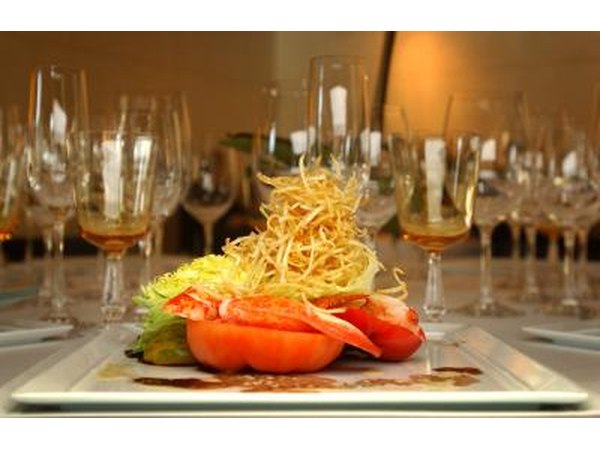 Lobster salad with heirloom tomatoes, crispy shoe-string potatoes and aged balsamic vinegar