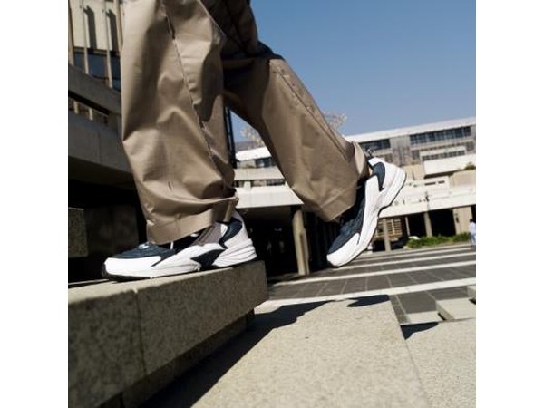 Person walking up stairs