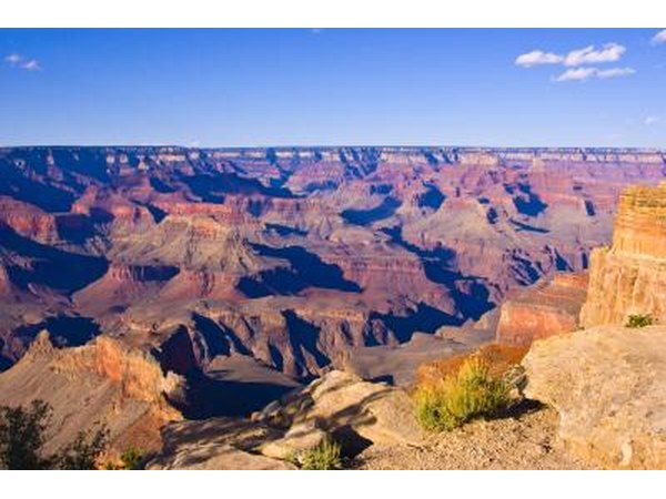 The Grand Canyon formed by erosion over millions of years.
