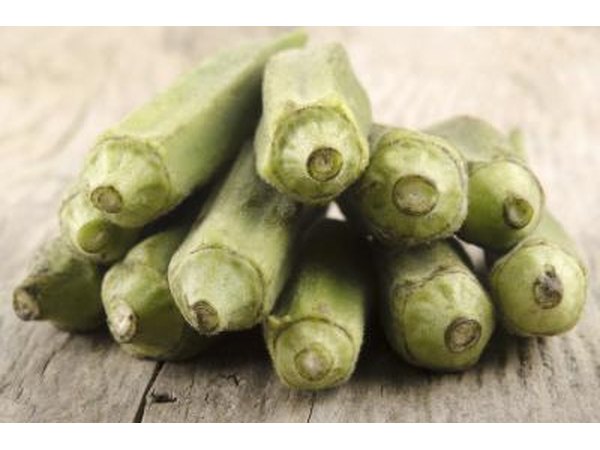 Okra on wood table