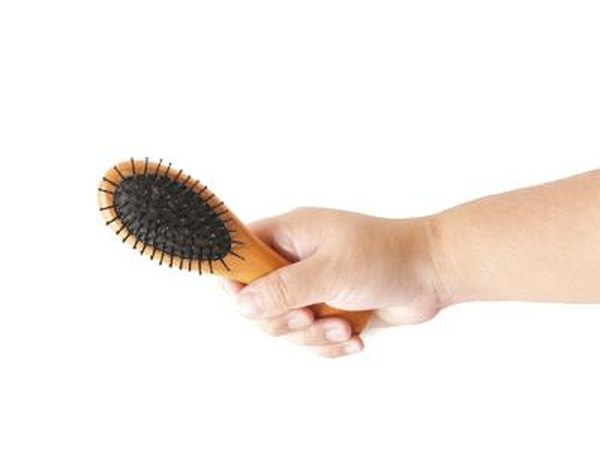 Hair on brush.
