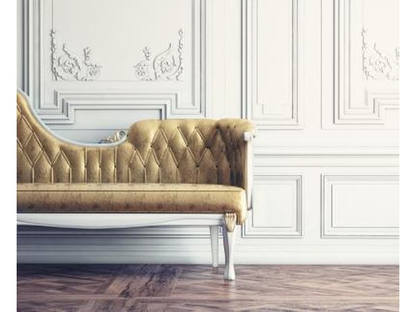 A vintage sofa on display.