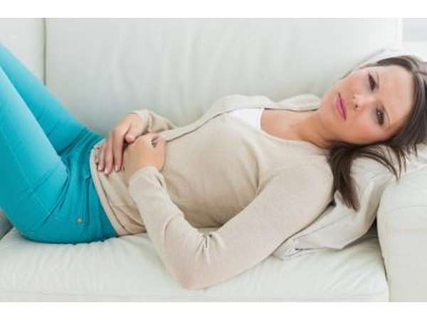woman with stomach ache