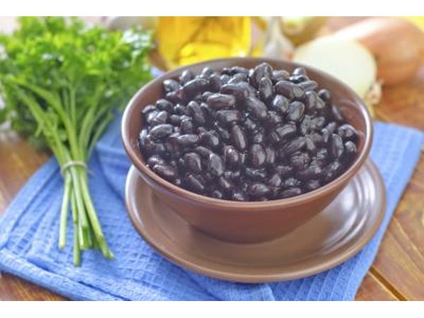 Small bowl of black beans.