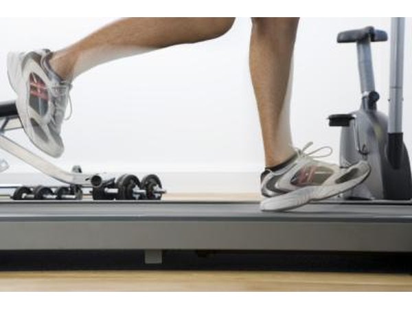 woman running on treadmill