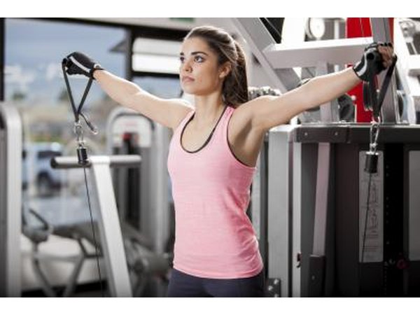 Woman doing upper arm routine